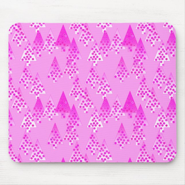 Modern flower Christmas trees - orchid & violet Mouse Pad (Front)