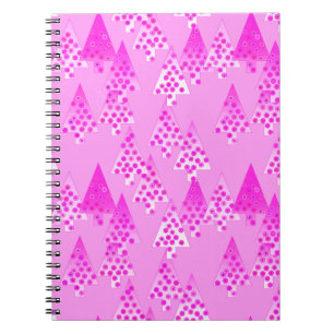 Modern flower Christmas trees - orchid & violet Spiral Notebook