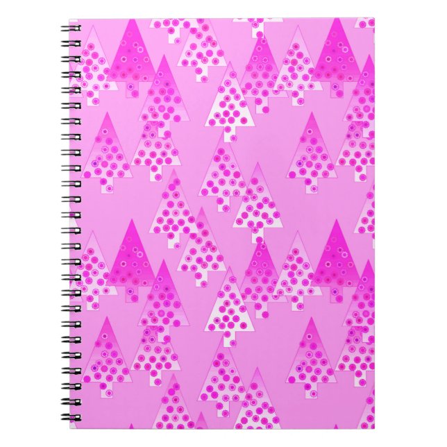 Modern flower Christmas trees - orchid & violet Spiral Notebook (Front)