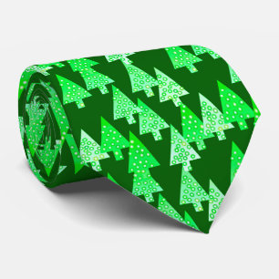 Modern flower Christmas trees - pine green Tie