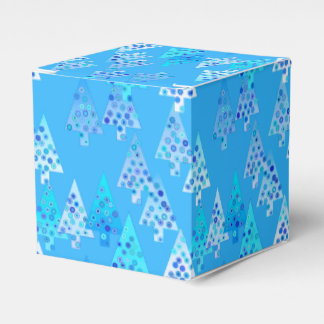 Modern flower Christmas trees - sky blue Favour Box