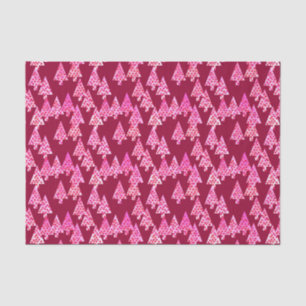 Modern flower Christmas trees - wine & pink Tissue Paper