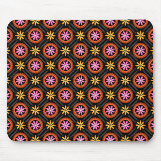 Modern Flower design on black background Mouse Pad