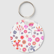 Modern Flower Garden Key Ring