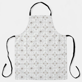 Modern Flower Line Drawing Pattern Apron