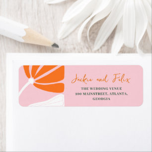 Modern flower pink & orange wedding