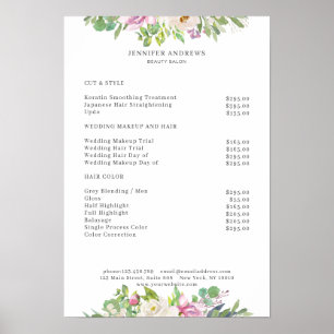 Modern Flower Price List Poster