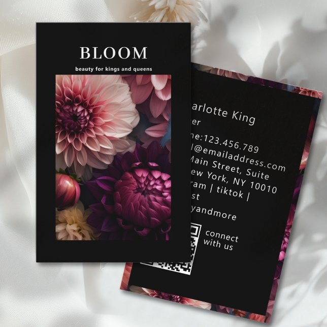 Modern Flower QR Code Business Card (Modern Flower QR Code Business Card)