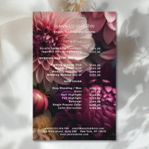 Modern Flower Salon Pricelist