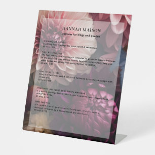 Modern Flower Salon Pricelist Pedestal Sign