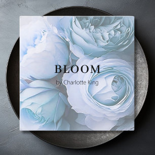 Modern, flower square business card