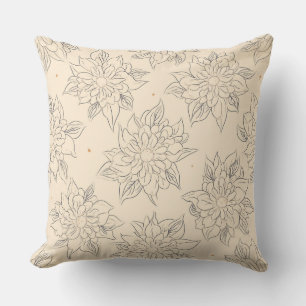 Modern Flower Throw Pillow C