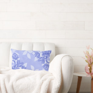 Modern Flowers And Leaves Ornaments Lumbar Cushion