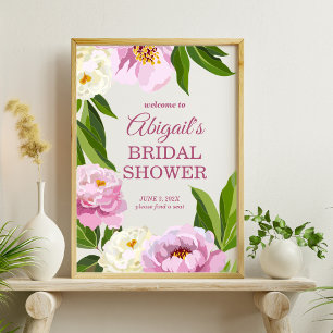 Modern Flowers Bridal Shower Welcome Poster