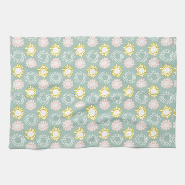 Modern Flowers II Tea Towel (Horizontal)