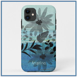Modern Flowers On Dreamy Blue Background  Case-Mate iPhone Case