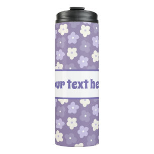 Modern Flowers Purple Personalised Thermal Tumbler