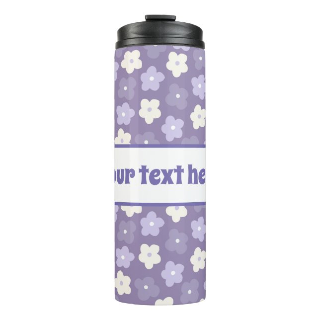 Modern Flowers Purple Personalised Thermal Tumbler (Front)