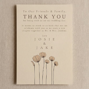 Modern flowers Wedding thank you Table Card