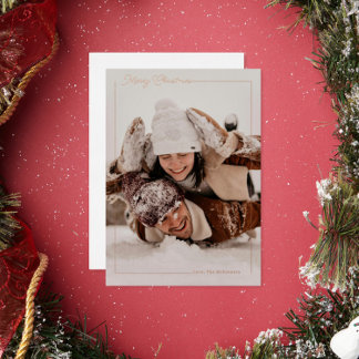 Modern Foil 1 Photo Christmas Card