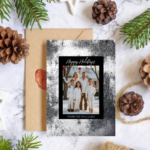 Modern Foil Christmas Card Template Holiday Black