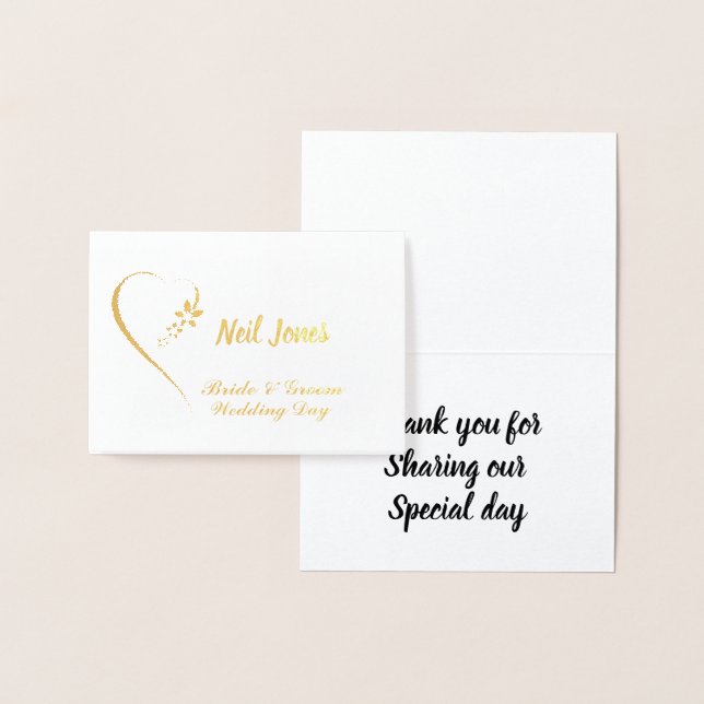 Modern Foil Customizable Wedding Guest place cards (Display)