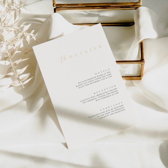 Modern Foil White Wedding Details Enclosure Card (Creator Uploaded)
