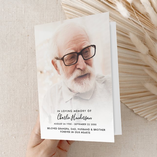 Modern Folded 4-Page 1-Photo Celebration of Life Programme (Creator Uploaded)