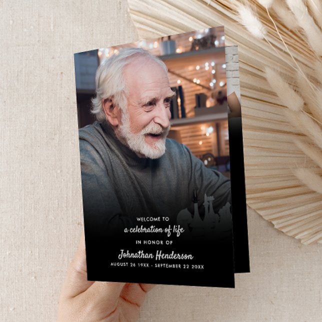 Modern Folded 4-Page 3-Photo Celebration of Life P Programme (Creator Uploaded)