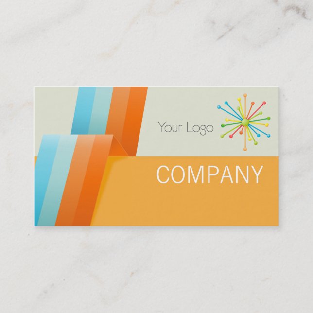 Modern folded paper business card (Front)