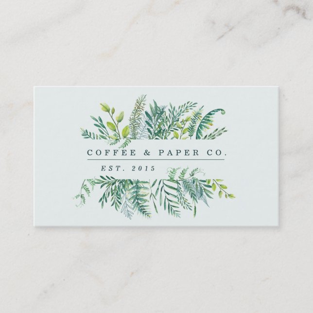 Modern foliage business card (Front)