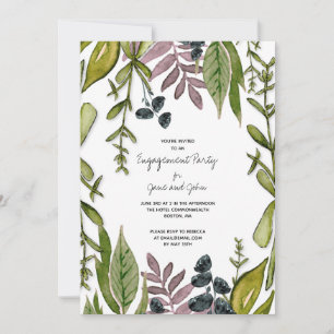 Modern Foliage Engagement Party Invitation