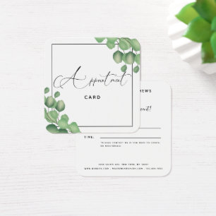 Modern Foliage Greenery Botanical Appointment Card