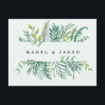 Modern foliage save the date postcard. announcement postcard<br><div class="desc">Modern foliage save the date postcard. Elegant watercolor foliage wedding suite.</div>