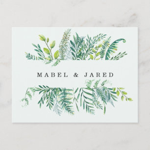 Modern foliage save the date postcard. announcement postcard