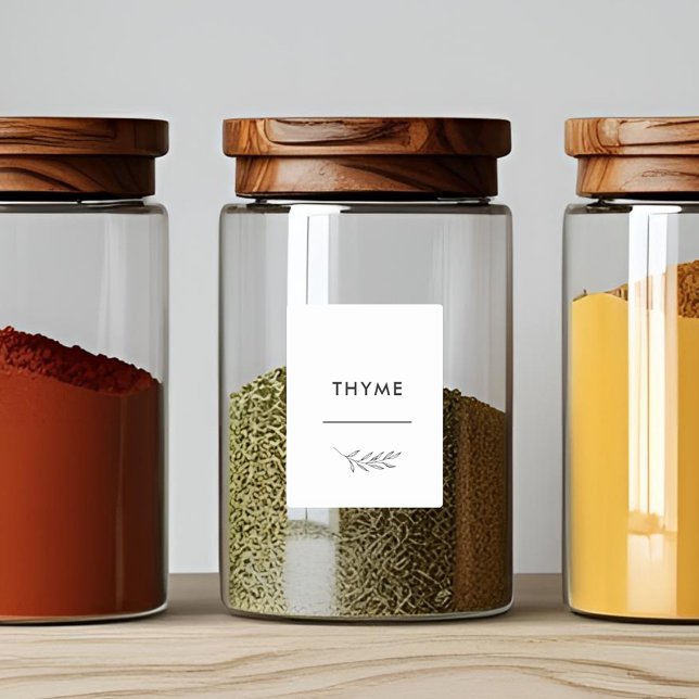 Modern Foliage Waterproof Kitchen Spice Jar Label (Creator Uploaded)