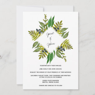 Modern Foliage Wedding Invitation