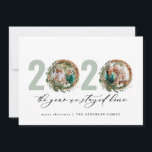 Modern foliage wreath 2020 stayed home holiday card<br><div class="desc">Modern minimal foliage wreath Merry Christmas 2020 the year we stayed home script holiday Christmas card. Hand painted eucalyptus,  minimal foliage and modern rustic rattan wreath give this holiday card a luxurious feel. In classy greens,  browns and greys.</div>