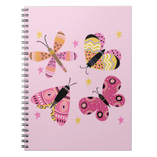 Modern Folk-Art Butterflies Notebook