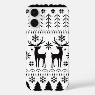 Modern Folk Art Christmas Reindeer iPhone 16 Case