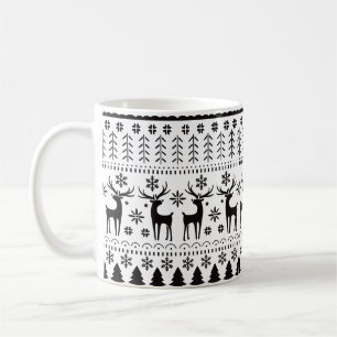 Modern Folk Art Christmas Reindeer Coffee Mug