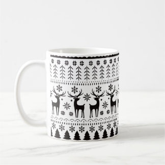 Modern Folk Art Christmas Reindeer Coffee Mug