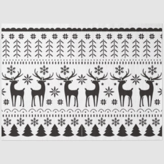 Modern Folk Art Christmas Reindeer Tissue Paper