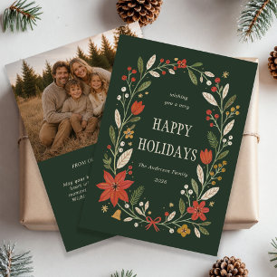 Modern Folk Art Family Photo Christmas Holiday Card