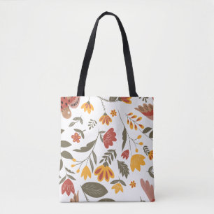Modern Folk Art Farm Autumn Fall Florals Tote Bag