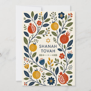Modern Folk Art Shana Tovah Botanical Card