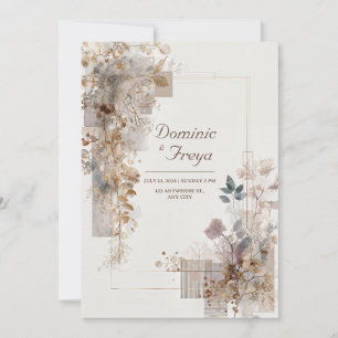 Modern Folk Botanical Wedding Invitation
