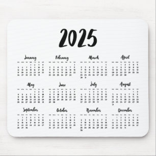 Modern font 2022 calendar mouse pad