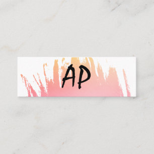 Modern Font with Colour Brushed Monogram Mini Business Card