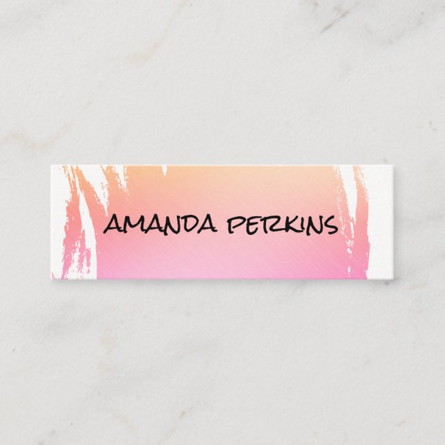 Modern Font with Colour Brushed Monogram Mini Business Card (Front)